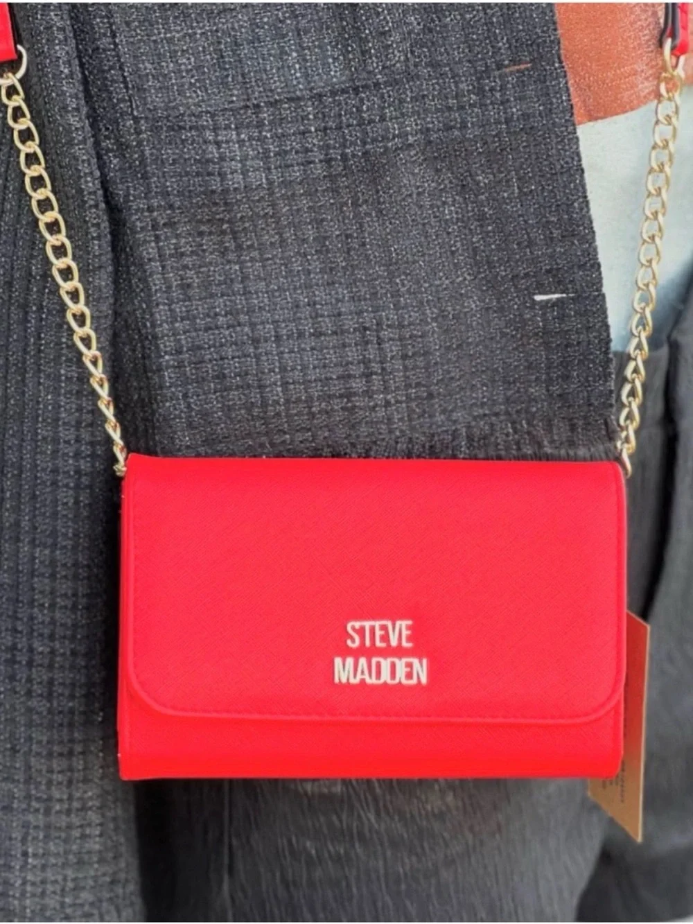 Steve Madden Red Crossbody Bag on Chain